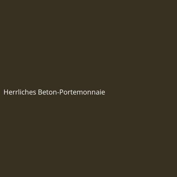 Herrliches Beton-Portemonnaie